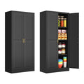 Polup White Kitchen Pantry Cabinet, 71 Inch Tall Metal Storage Cabinet with Doors and Shelves, Pantry Cabinets for Kitchen Storage, Freestanding Cupboard for Living, Dining Room, Assemble Required