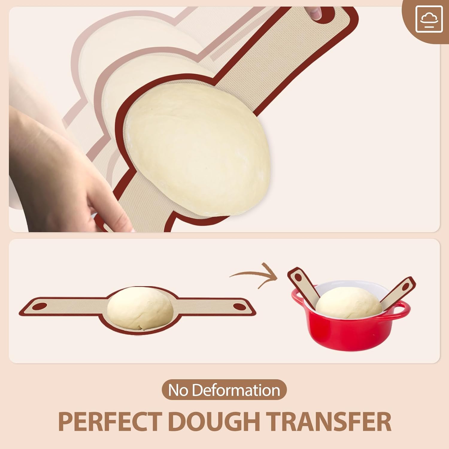 Silicone Bread Loaf Pan 2PC + Bread Sling Set, Non-Stick, Easy Release & Transfer, Dishwasher Safe