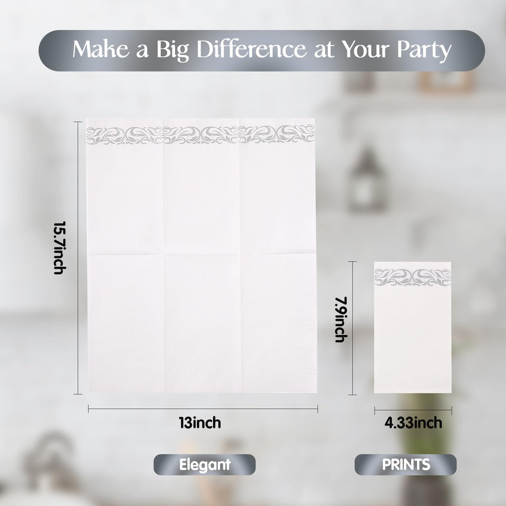 Vplus 200 Pack Paper Napkins Guest Towels Disposable Premium Quality 3-ply Dinner Napkins Disposable Soft, Absorbent, Perfect for Kitchen, Wedding, Parties, Dinners or Events (Gold)