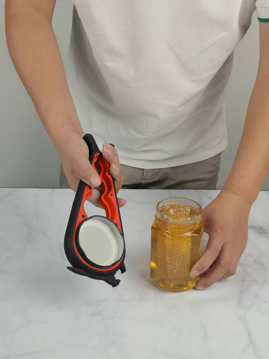 Otstar 6-in-1 Jar Opener & Bottle Opener Set for Weak Hands - Multi-Function Kitchen Opener Tool for Seniors with Arthritis, Elderly - Includes Jar Lid Gripper Pad, Corkscrew Opener
