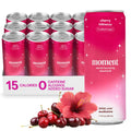 Moment Mocktails Non-Alcoholic Drinks (Shark Tank) - Calm, Clarity & Relaxation with L-Theanine & Ashwagandha - Sparkling Adaptogen Drink - 0 Sugar 0 Caffeine - 12 Pack 11.5 fl oz - Classics