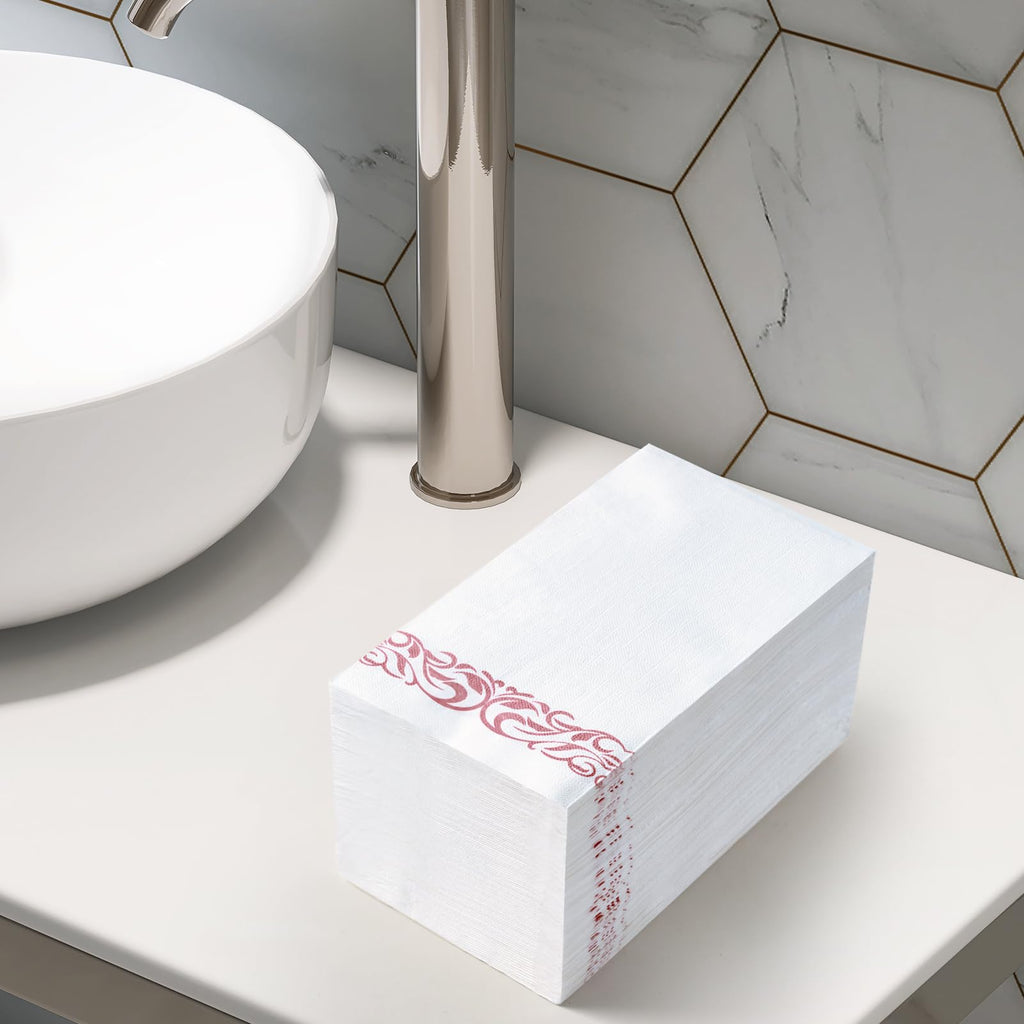 Vplus 200 Pack Paper Napkins Guest Towels Disposable Premium Quality 3-ply Dinner Napkins Disposable Soft, Absorbent, Perfect for Kitchen, Wedding, Parties, Dinners or Events (Gold)