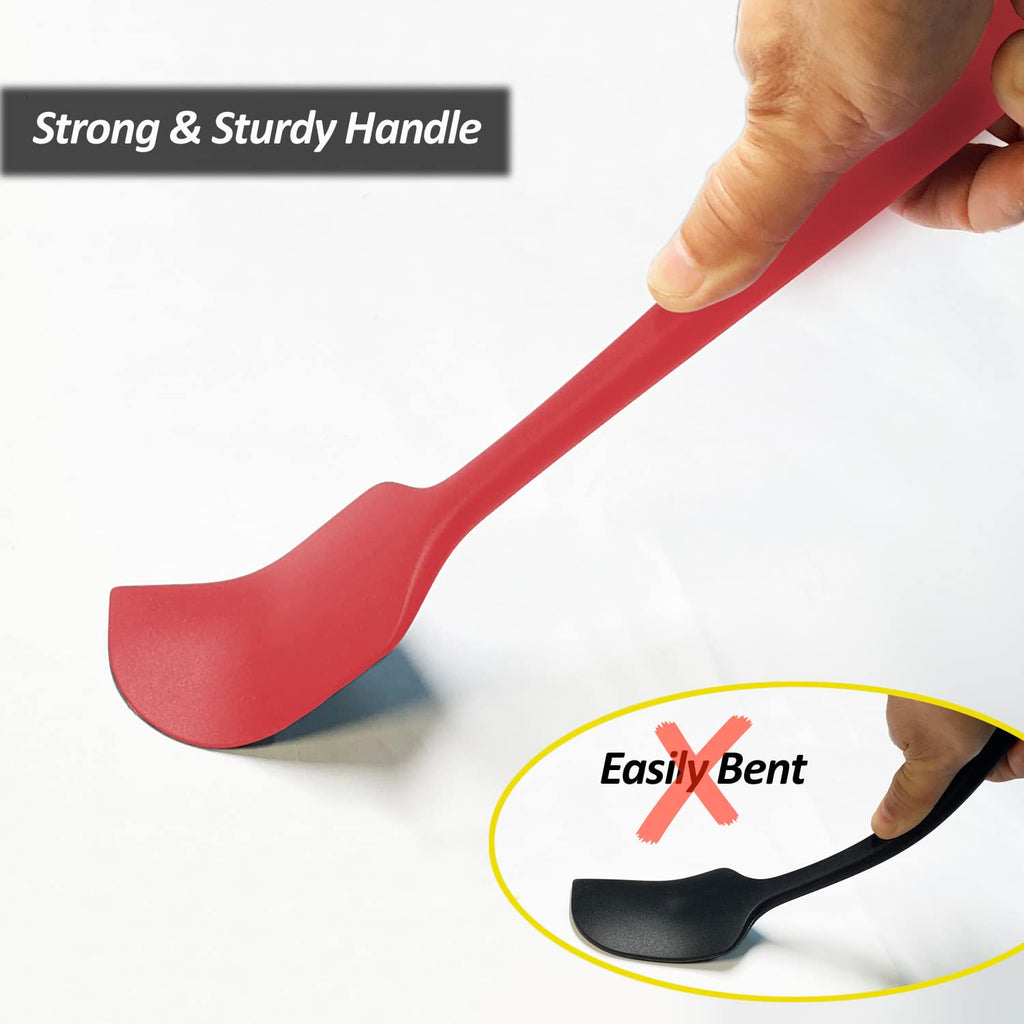 3 Pack Large Silicone Spatula for Kitchen,600°F Heat resistant Rubber Spatulas for Baking,Cooking, Scraping,and Mixing,Non Stick Kitchen Utensils, BPA Free, 11.2 IN, Khaki