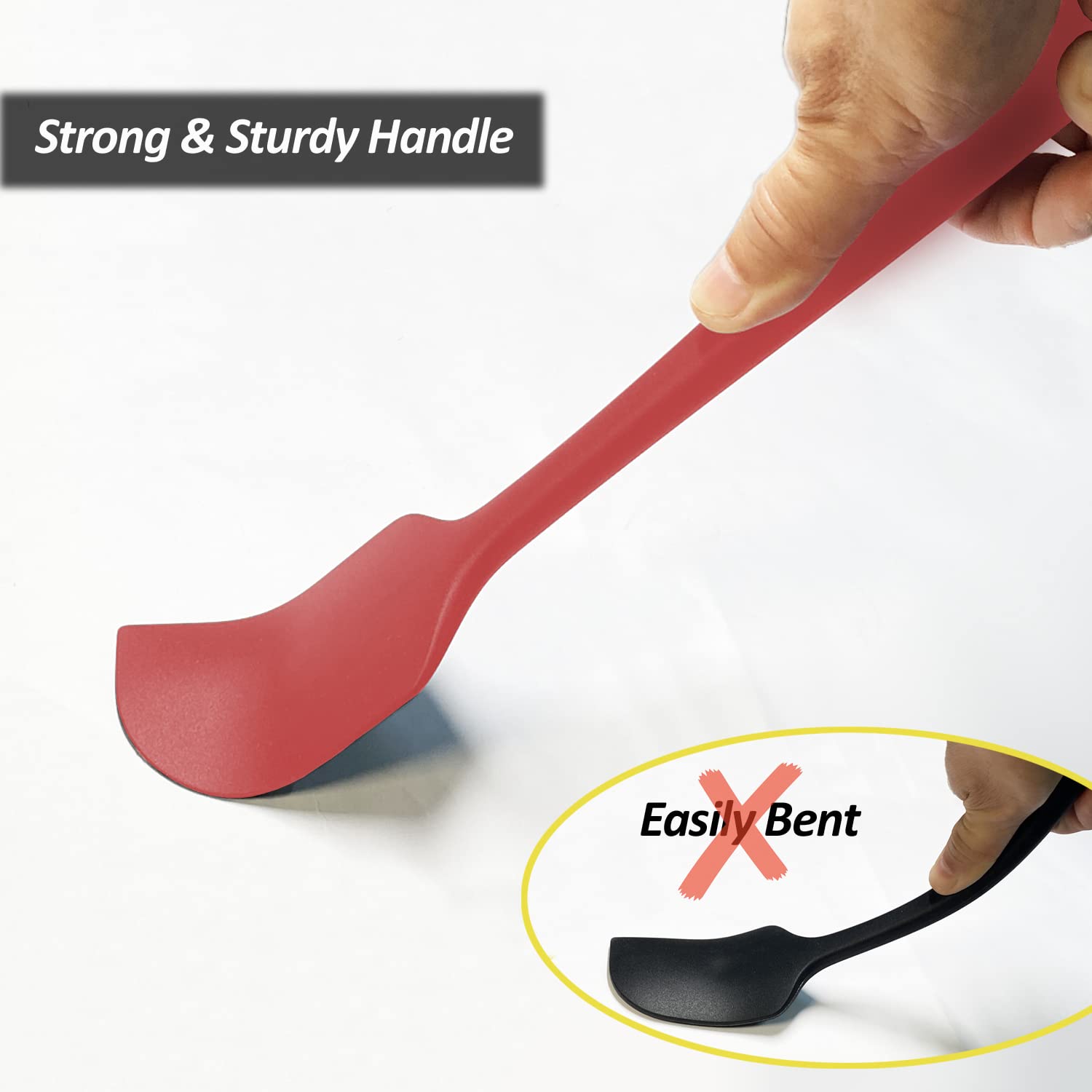 3 Pack Large Silicone Spatula for Kitchen,600°F Heat resistant Rubber Spatulas for Baking,Cooking, Scraping,and Mixing,Non Stick Kitchen Utensils, BPA Free, 11.2 IN, Khaki
