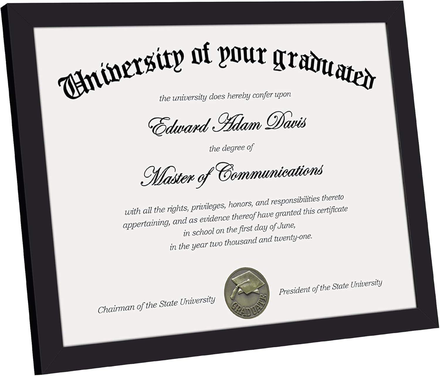 upsimples Certificate Frame with Clear Plexiglass, 8.5 by 11 Picture Diploma Document Degree Frames for Wall and Tabletop, Black, 1 Pack