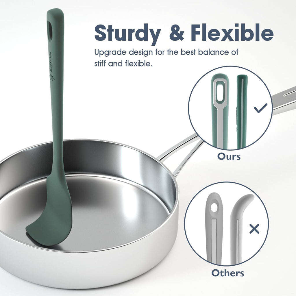 ChefAide 5 Pieces Silicone Spatulas Set, Heat Resistant Rubber Spatula