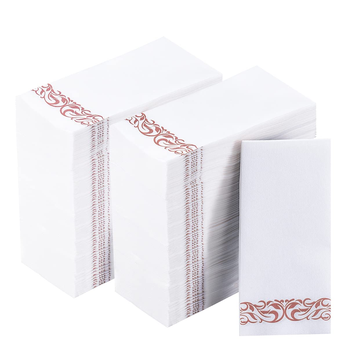 Vplus 200 Pack Paper Napkins Guest Towels Disposable Premium Quality 3-ply Dinner Napkins Disposable Soft, Absorbent, Perfect for Kitchen, Wedding, Parties, Dinners or Events (Gold)
