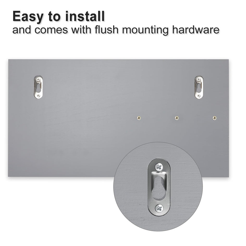 Mail Organizer for Wall Mount – Key Holder with Shelf Includes Letter Holder and Hooks for Coats, Dog Leashes – Rustic Wood with Flush Mounting Hardware (16.5” x 8.7” x 3.5”)
