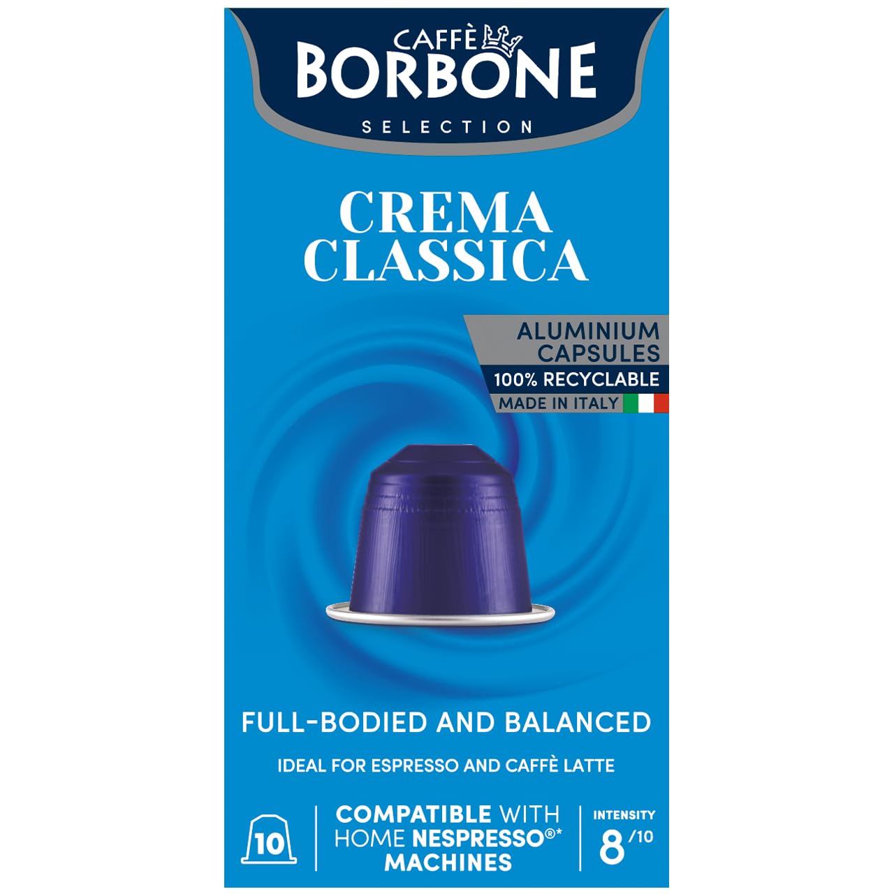 Caffè Borbone Espresso Intenso Aluminum Capsules Compatible with Nespresso Original Machines, Dark Roast, 100 Count