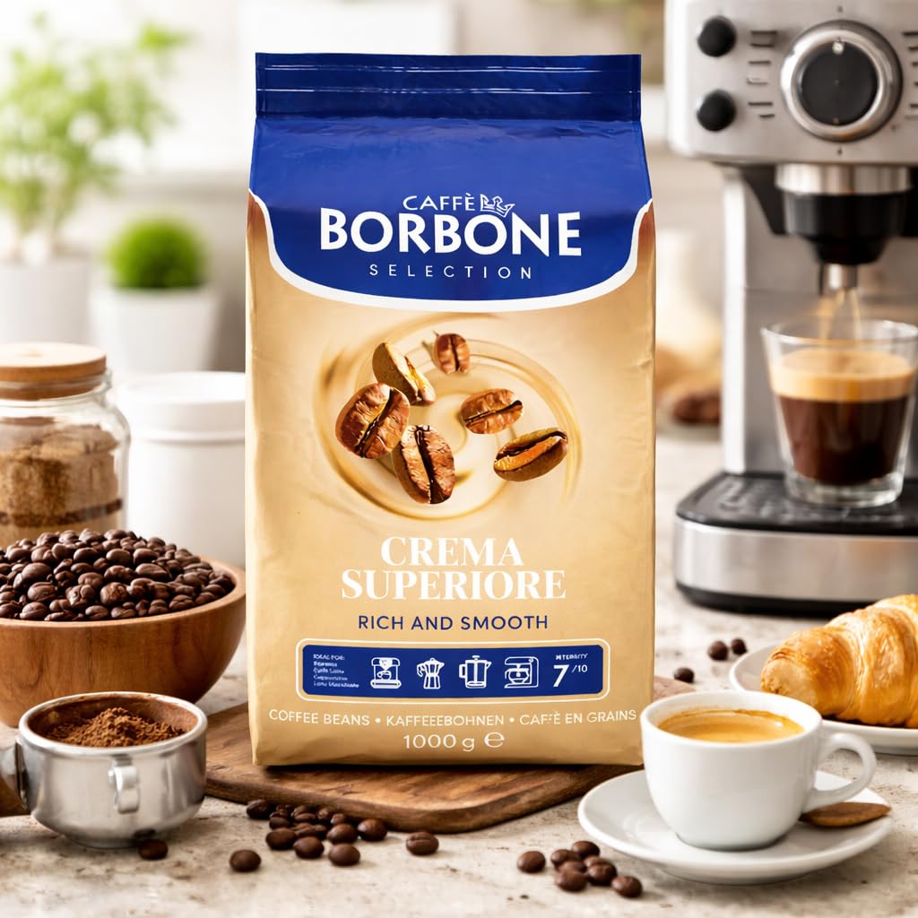 Caffè Borbone Crema Superiore Whole Bean Coffee, Arabica and Robusta Blend, Medium Roast, 2.2 lb Bag (Pack of 1)