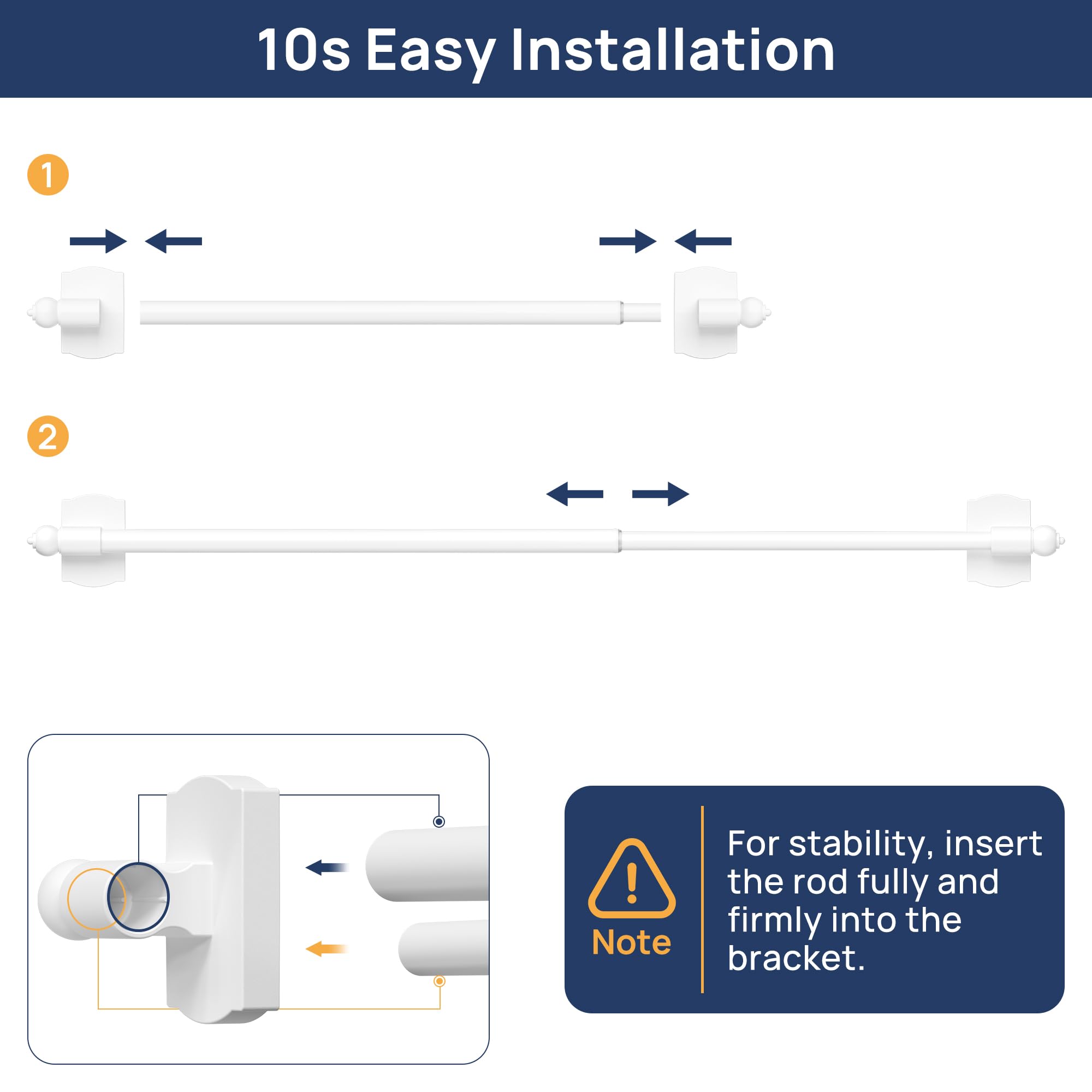 ENJOYBASICS 1 Pack Magnetic Curtain Rod, 16 to 28 Inches Adjustable Strong Magnet Bar for Door, Classroom Whiteboard, and Any Metal Space, No Drill Required, White