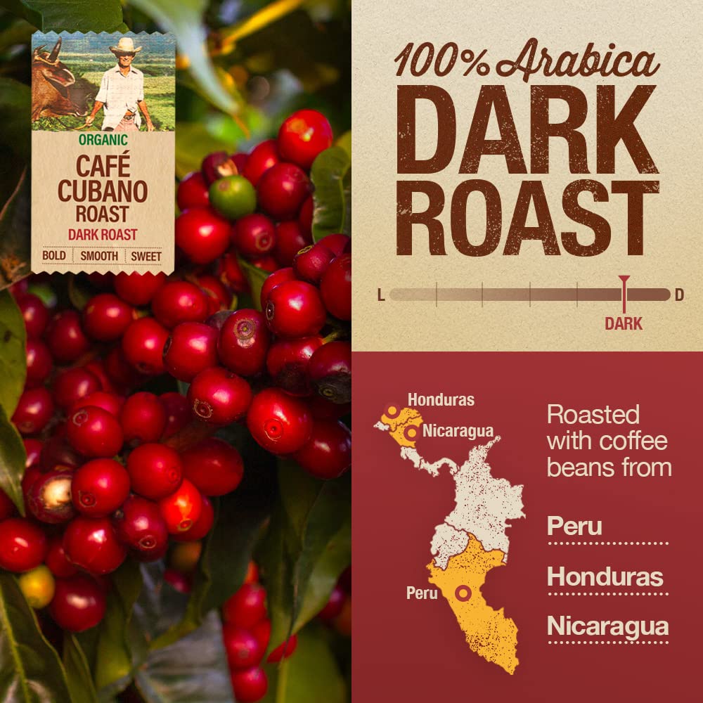 Mayorga Organic Coffee 2lb Cafe Cubano Roast - Dark Roast Whole Bean Specialty Grade Coffee, 100% Arabica, Slow Roasted, Bold and Smooth Flavor with Low Acidity - USDA Organic, Non-GMO, Kosher