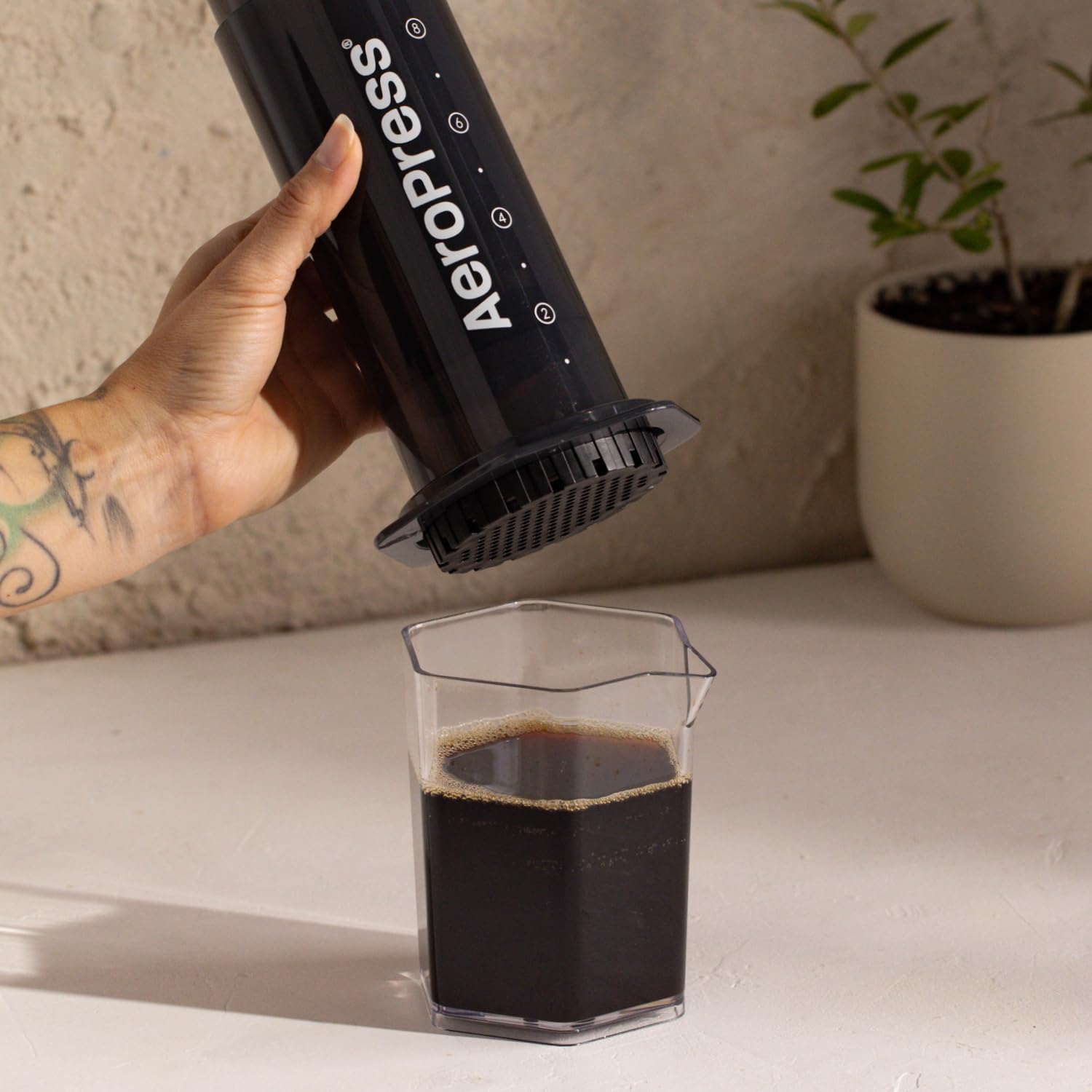AeroPress Original Coffee Press - All-in-One French Press, Pour-Over & Espresso Style Manual Brewer, 2 Min Brew for Less Bitterness, More Flavor, Small Portable Coffee Maker, Travel & Camping