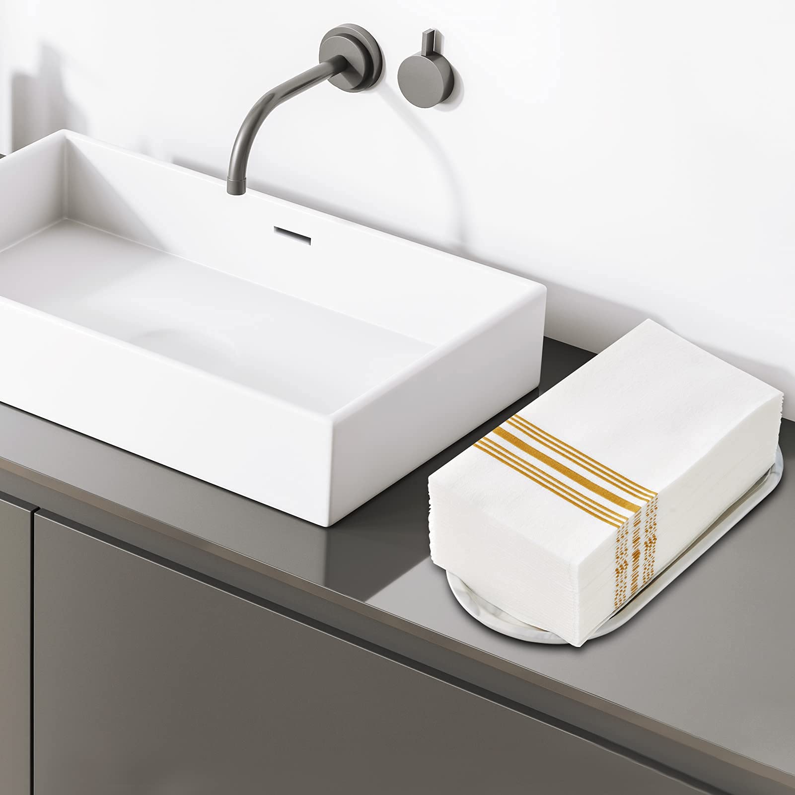 Vplus 300 PACK Guest Towels Disposable Bathroom, Decorative Bathroom Napkins Cloth Feel, Soft, and Absorbent Disposable Paper Hand Towel for Dinners, Kitchen, Parties, Weddings, Christmas Party
