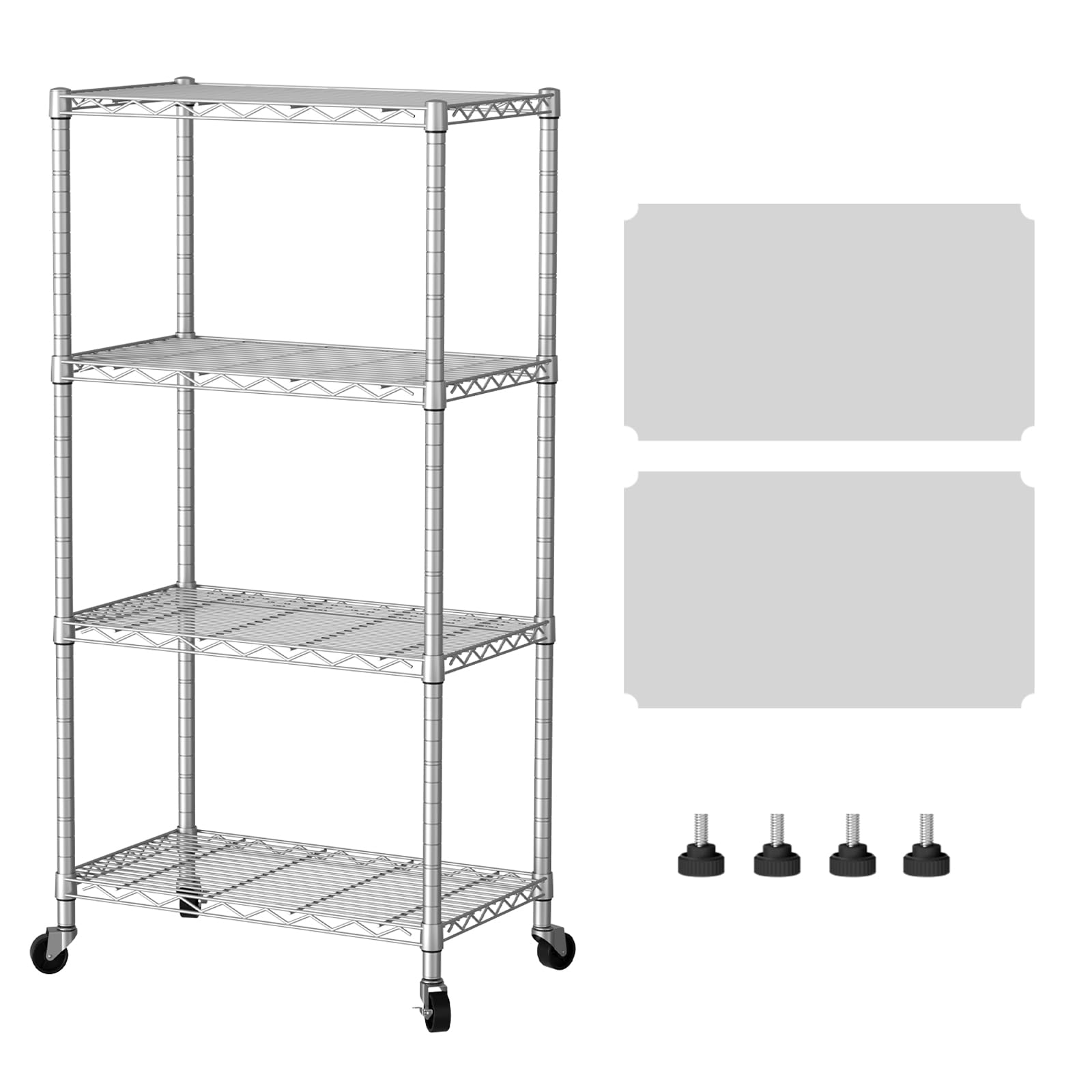 SINGAYE 3 Small Shelves Storage Shelf Wire Shelving Unit Metal Shelf Adjustable Organizers Storage Shelving with Wheels for Bathroom Laundry Room Kitchen Pantry11.5”D x 17.5”W x 30.5”H White
