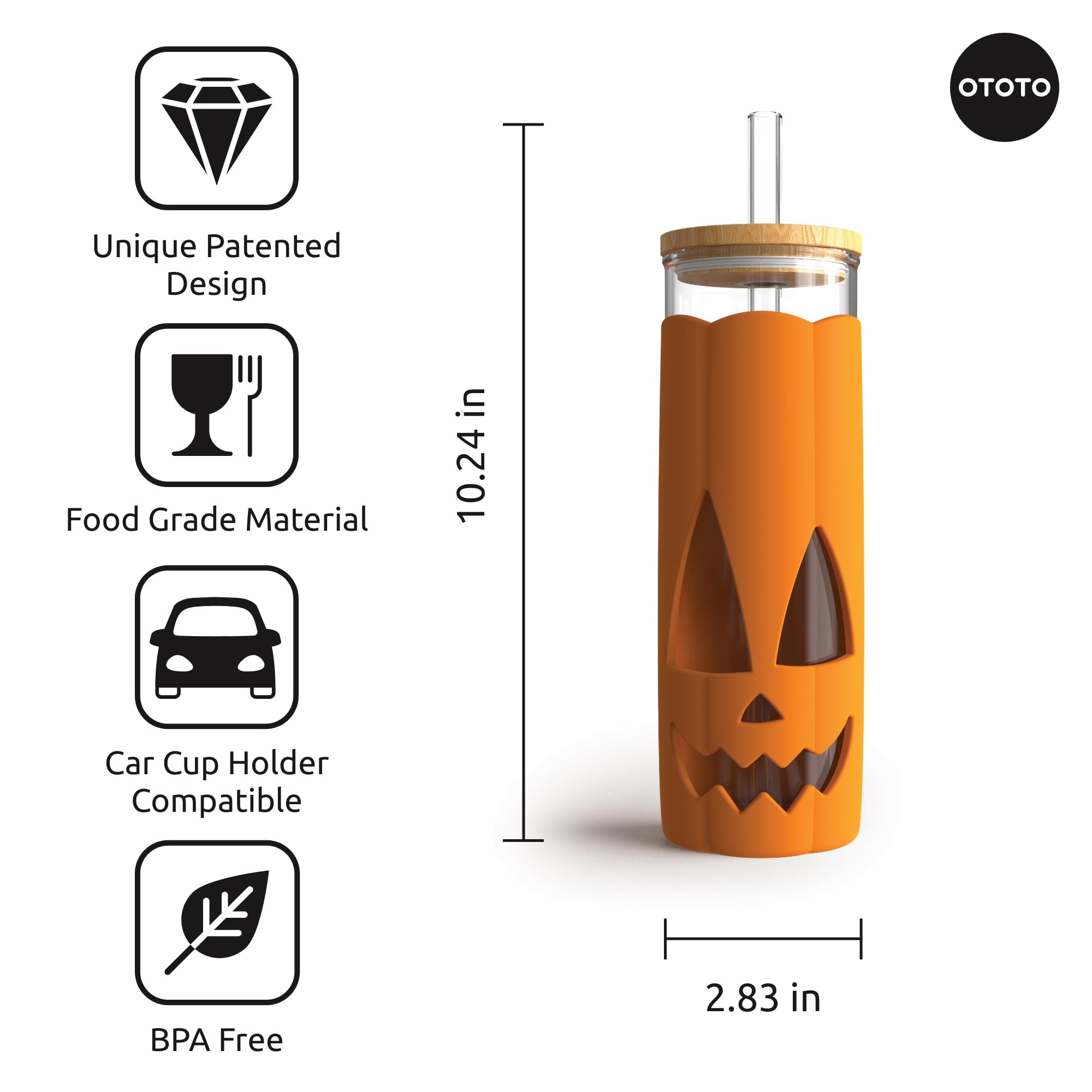OTOTO Spooky Bootle - Halloween, Halloween Tumbler, Accessories, Insulated Water Bottle, Stainless Steel, Cute Water Bottle, Leak Proof Water Bottles, Spooky, Witchy, Goth Gifts, 18oz.