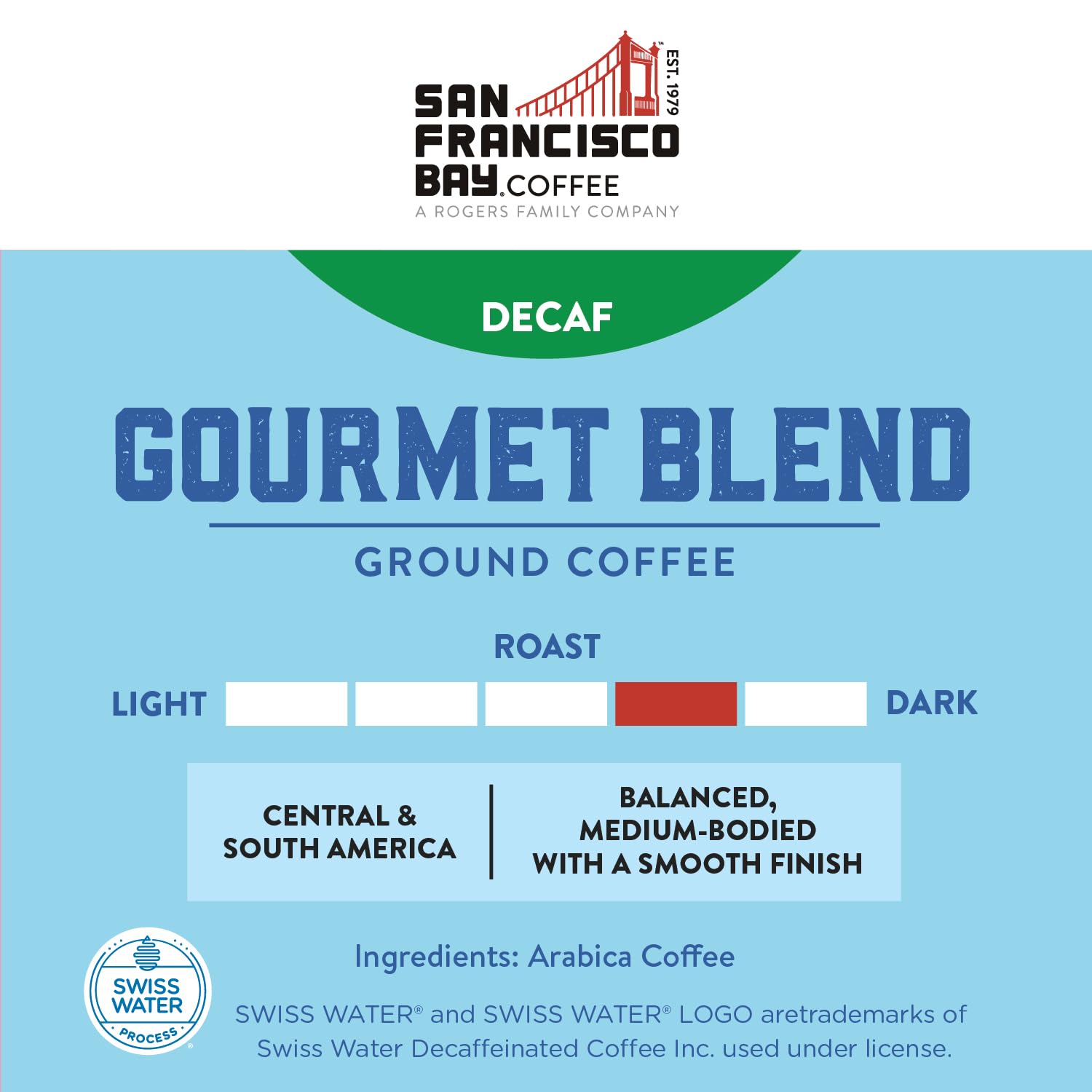 San Francisco Bay Ground Coffee, Bay Bridge Blend (28 oz Bag), Medium Roast Coffee