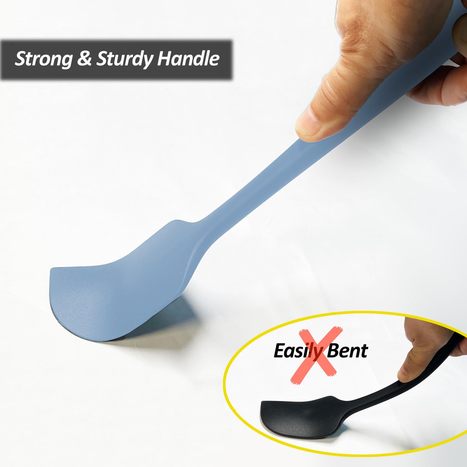 3 Pack Large Silicone Spatula for Kitchen,600°F Heat resistant Rubber Spatulas for Baking,Cooking, Scraping,and Mixing,Non Stick Kitchen Utensils, BPA Free, 11.2 IN, Khaki