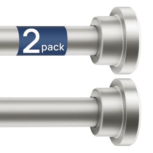 ENJOYBASICS 2 Pack Adjustable Spring Tension Curtain Rods 32 to 66 Inches, Stainless Steel Matte Black Shower Rod No Drilling for Window, Bathroom, Closet, Room Divider, 7/8" Diameter