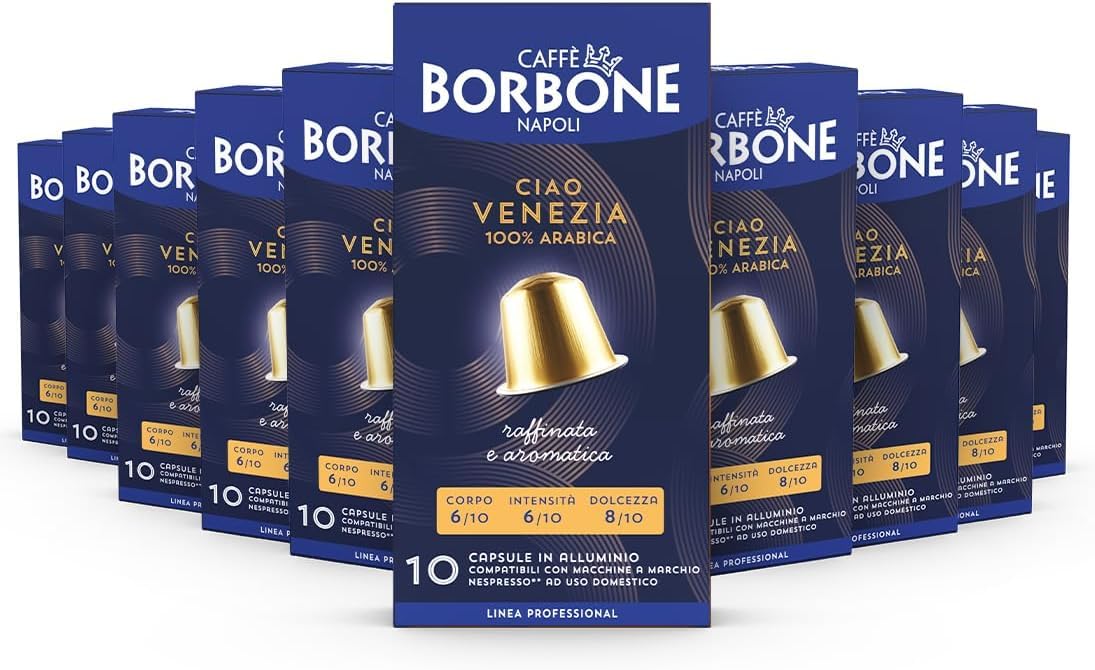 Caffè Borbone Espresso Intenso Aluminum Capsules Compatible with Nespresso Original Machines, Dark Roast, 100 Count