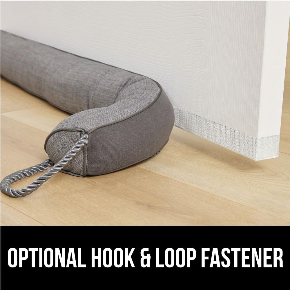 GORILLA GRIP Door Draft Stopper for Bottom of Doors, Sweep Weather Stripping Seal Noise, Cold Air Blocker, Soundproofing, Warmth Sealer, Easy Install Gap Filler, Home Essentials, 32 Inch, Gray