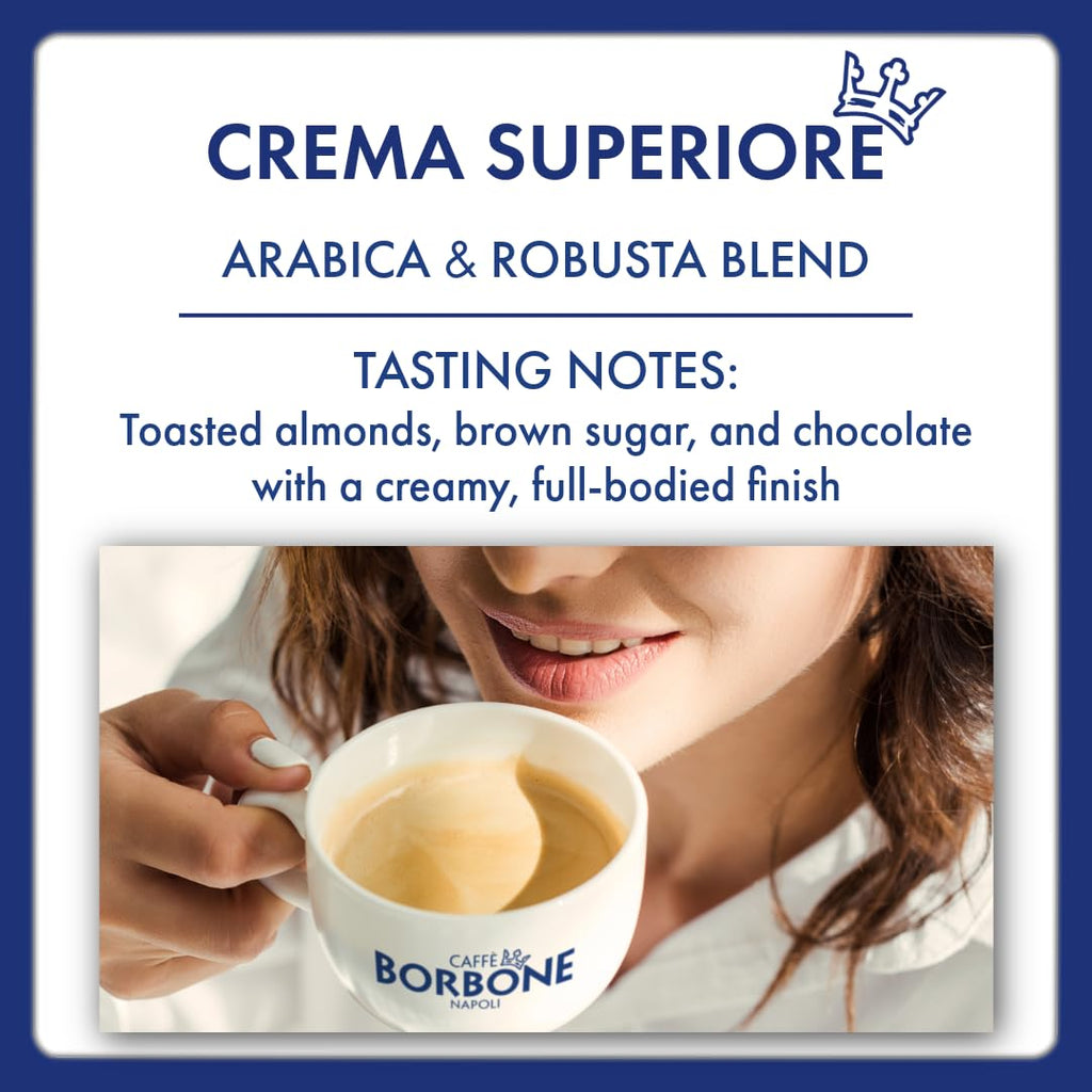 Caffè Borbone Crema Superiore Whole Bean Coffee, Arabica and Robusta Blend, Medium Roast, 2.2 lb Bag (Pack of 1)