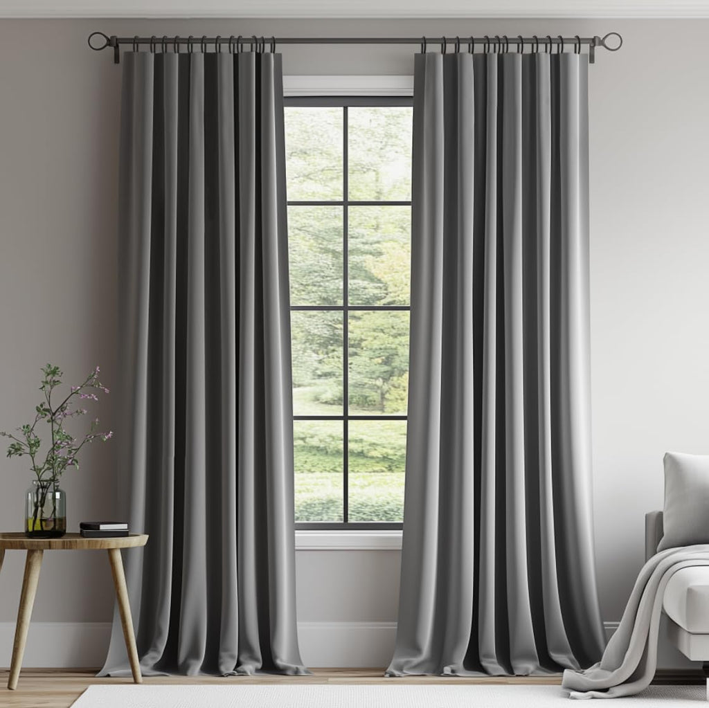 Topfinel Olive Green Velvet Blackout Curtains 84 Inches Long, Soundproof Room Darkening Dark Green Forest Green Thermal Insulated Boho Elegant Moody Back Tab Curtains for Living Room Bedroom 2 Panels