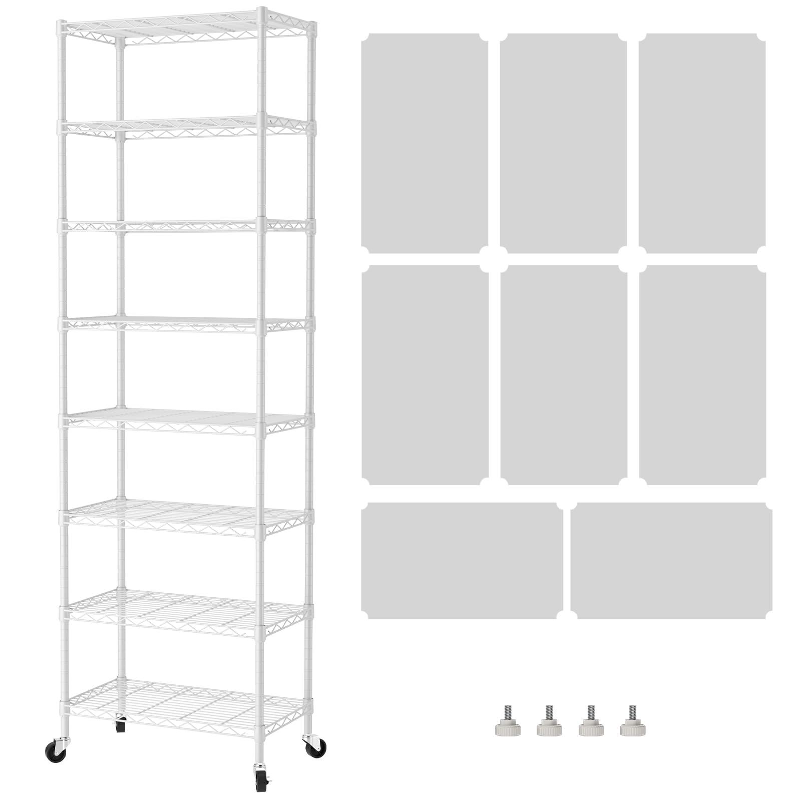 SINGAYE 3 Small Shelves Storage Shelf Wire Shelving Unit Metal Shelf Adjustable Organizers Storage Shelving with Wheels for Bathroom Laundry Room Kitchen Pantry11.5”D x 17.5”W x 30.5”H White
