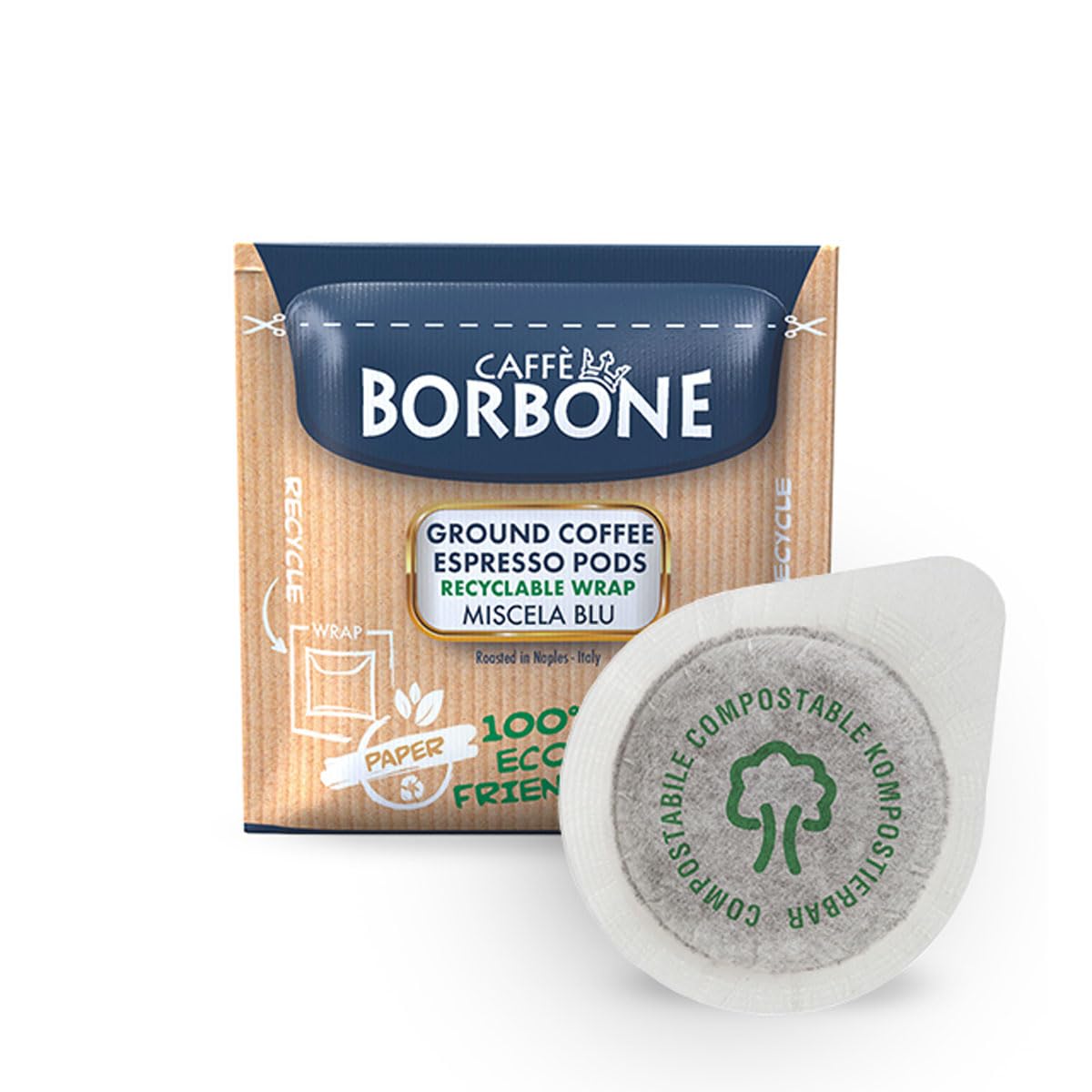 Caffè Borbone Espresso Paper Pods, Blue Blend, Balanced and Full-Bodied, Medium Roast ESE Pods, Authentic Italian Espresso - 150 Count