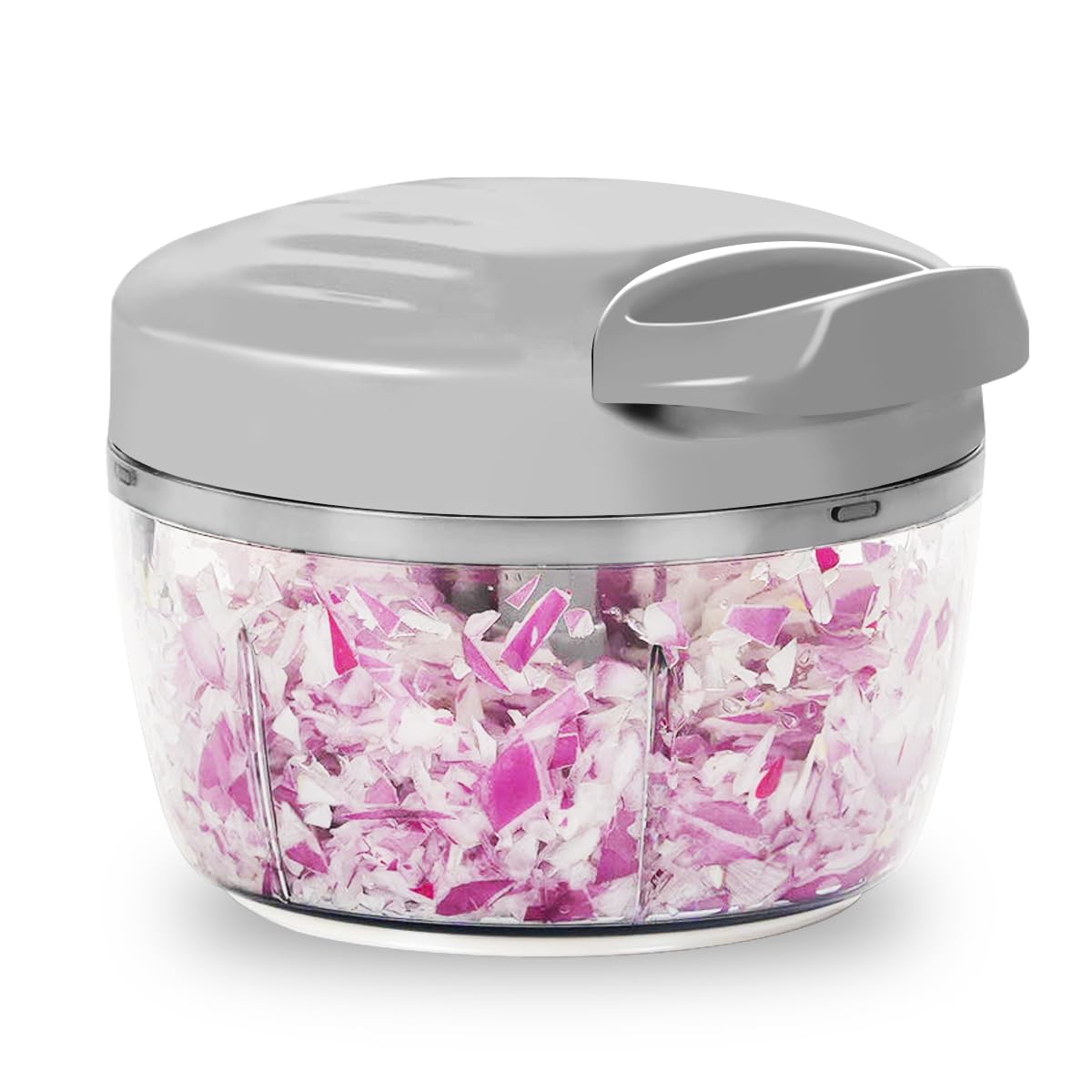 Manual Food Processor & Vegetable Chopper Green - 2.3 Cup Mini Hand-Pull Cord Kitchen Chopper for Onion, Garlic, Vegetables with 3 Stainless Steel Blades