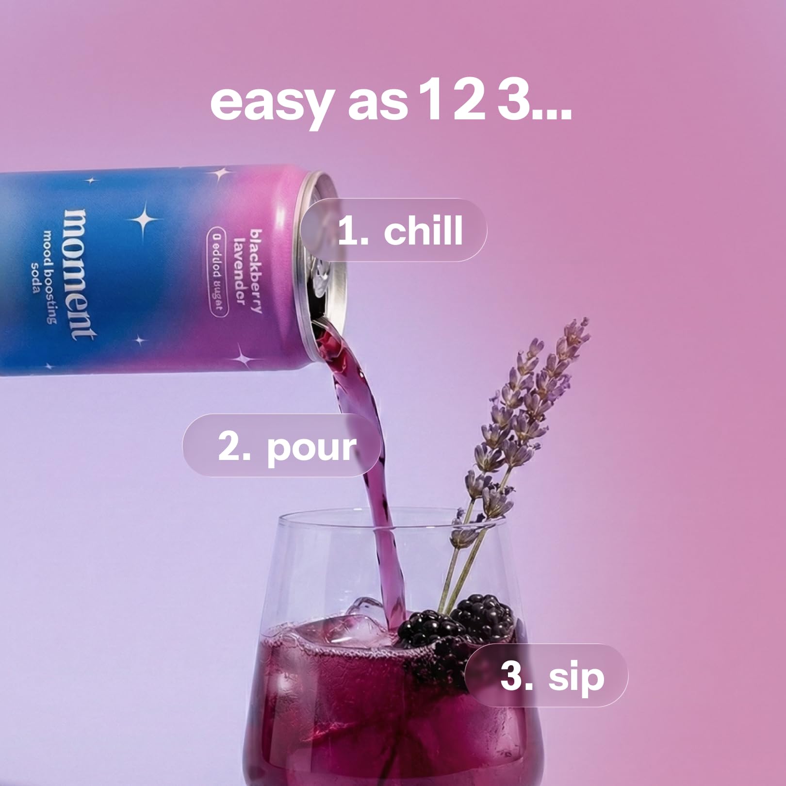 Moment Botanical Soda (Shark Tank) - Calm, Clarity & Relaxation with L-Theanine & Ashwagandha - Non Alcoholic Drinks for Adults - Sparkling Adaptogen Drink - 0 Sugar 0 Caffeine - 12 Pack 11.5 fl oz