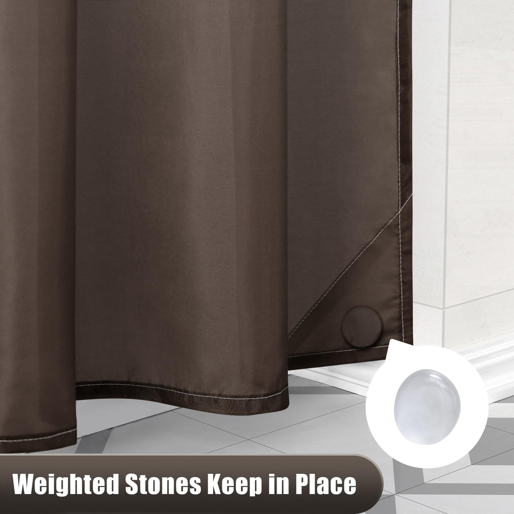 OLANLY Luxury Black and Grey Ombre Shower Curtain Sets with 12 Hooks, Waterproof and Washable Decorative Shower Curtains for Bathroom, 72x72 Inches