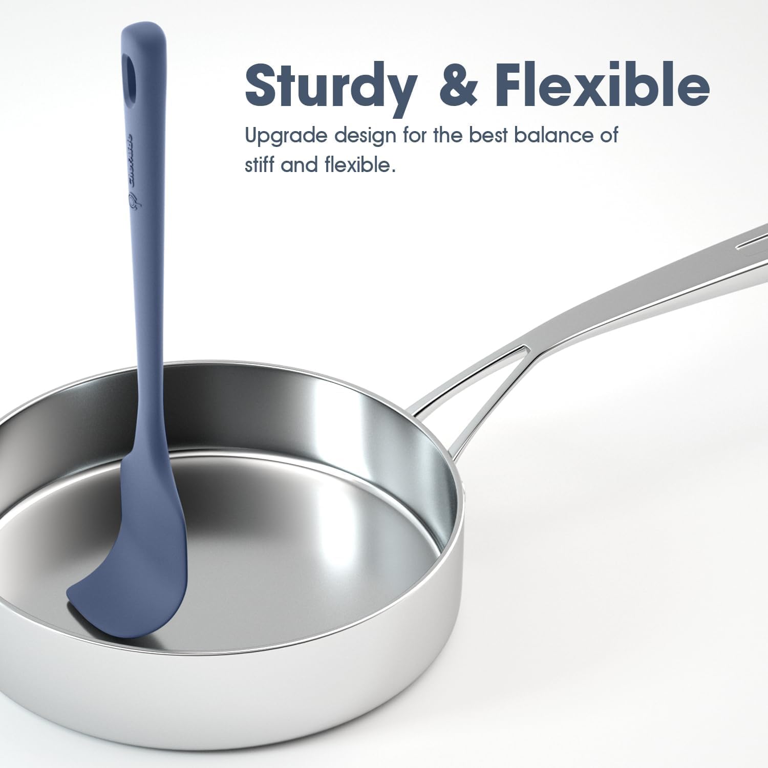 5 Pieces Silicone Spatula Set, Food Grade Rubber Spatula, Upgrade Strong Handle with Ergonomic Grip, Heat Resistant Up to 600°F for Nonstick Cookware, Cooking