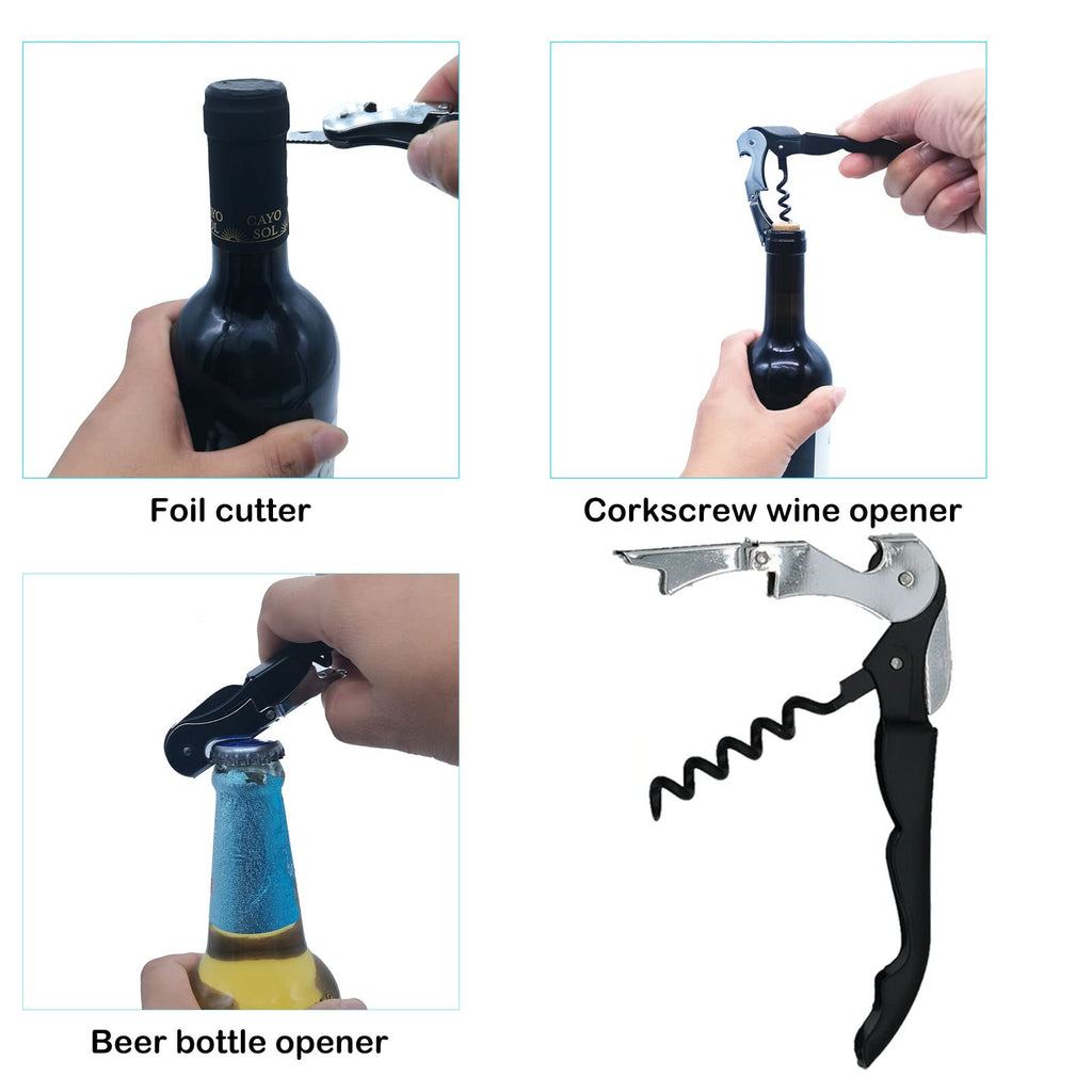 Otstar 6-in-1 Jar Opener & Bottle Opener Set for Weak Hands - Multi-Function Kitchen Opener Tool for Seniors with Arthritis, Elderly - Includes Jar Lid Gripper Pad, Corkscrew Opener