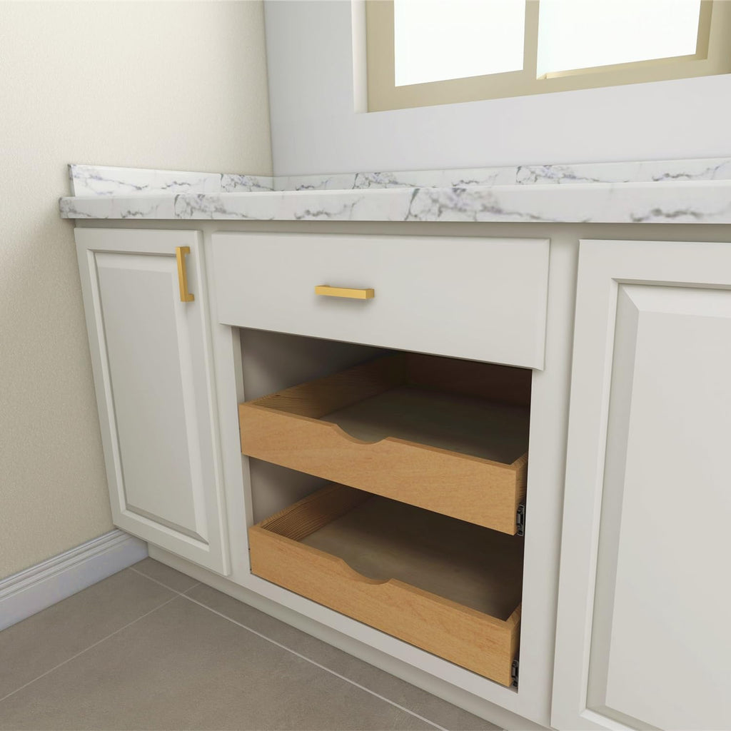 Elysian Under Desk Drawers 30" W × 21" D Add-on Drawers for Under Desk or Cabinet, Multipurpose Drawer Storage for Office Supplies, Smooth Pull Out Cabinet Organizer