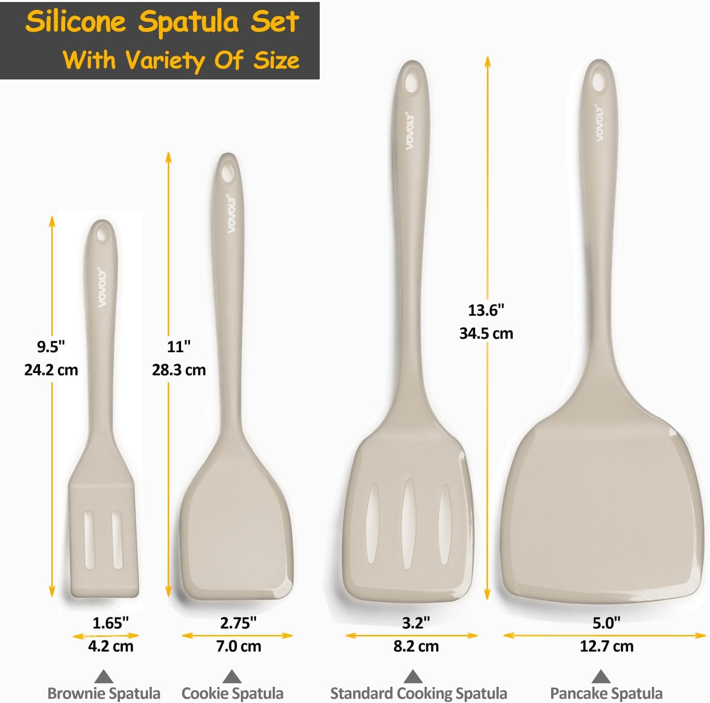 Silicone Spatula and Spoon Set, High Heat Resistant Non-scrach Kitchen Utensils for Non Stick Cookware