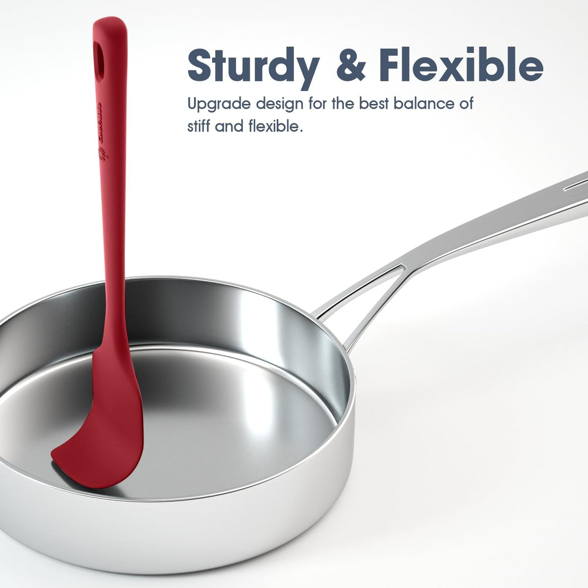 ChefAide 5 Pieces Silicone Spatulas Set, Heat Resistant Rubber Spatula