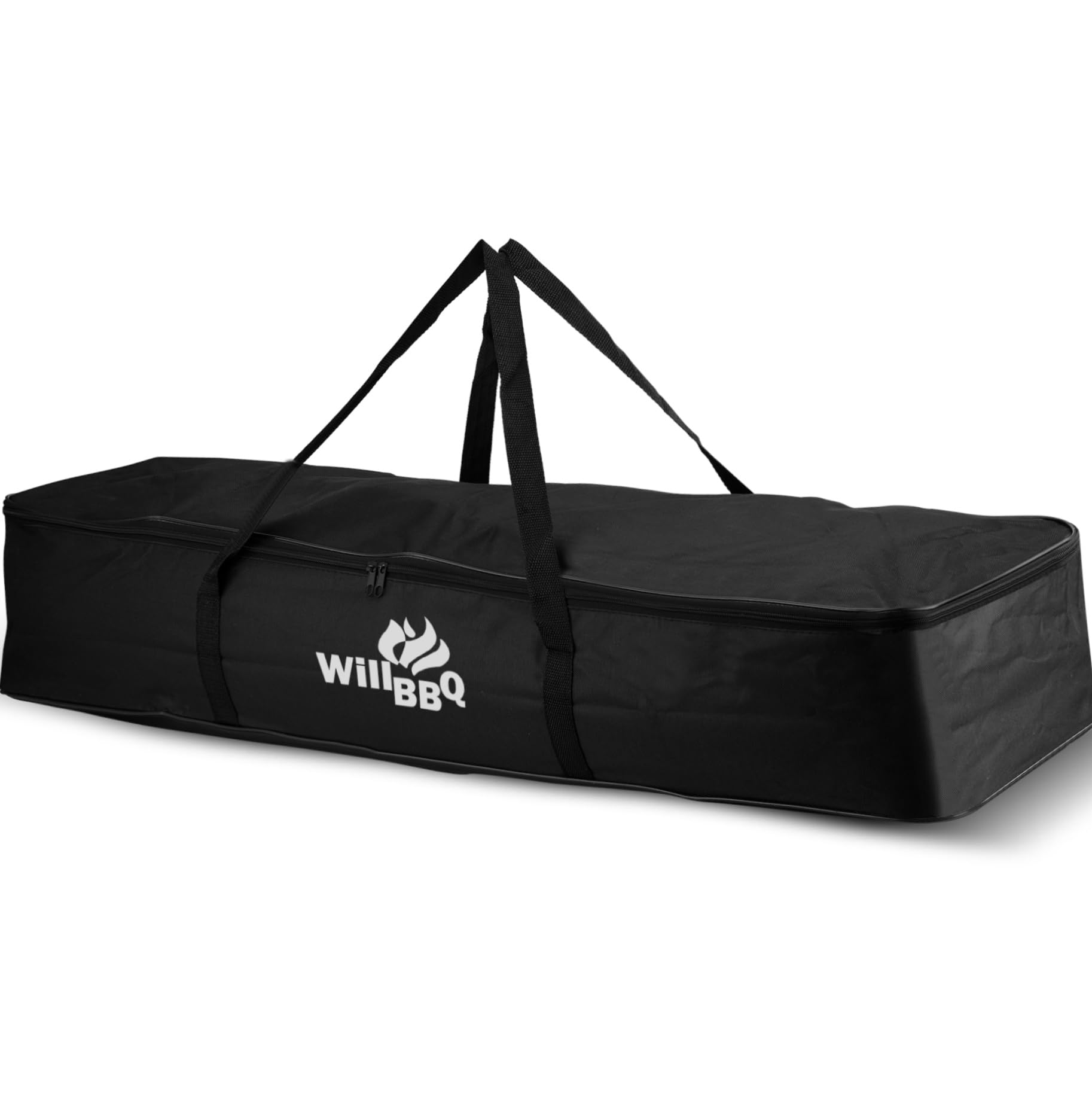 WILLBBQ Grill Storage Bag, BBQ Tool Storage Bag, Foldable Grill Bag for Car Trip Outdoor Camping and Hiking BBQ (Black)