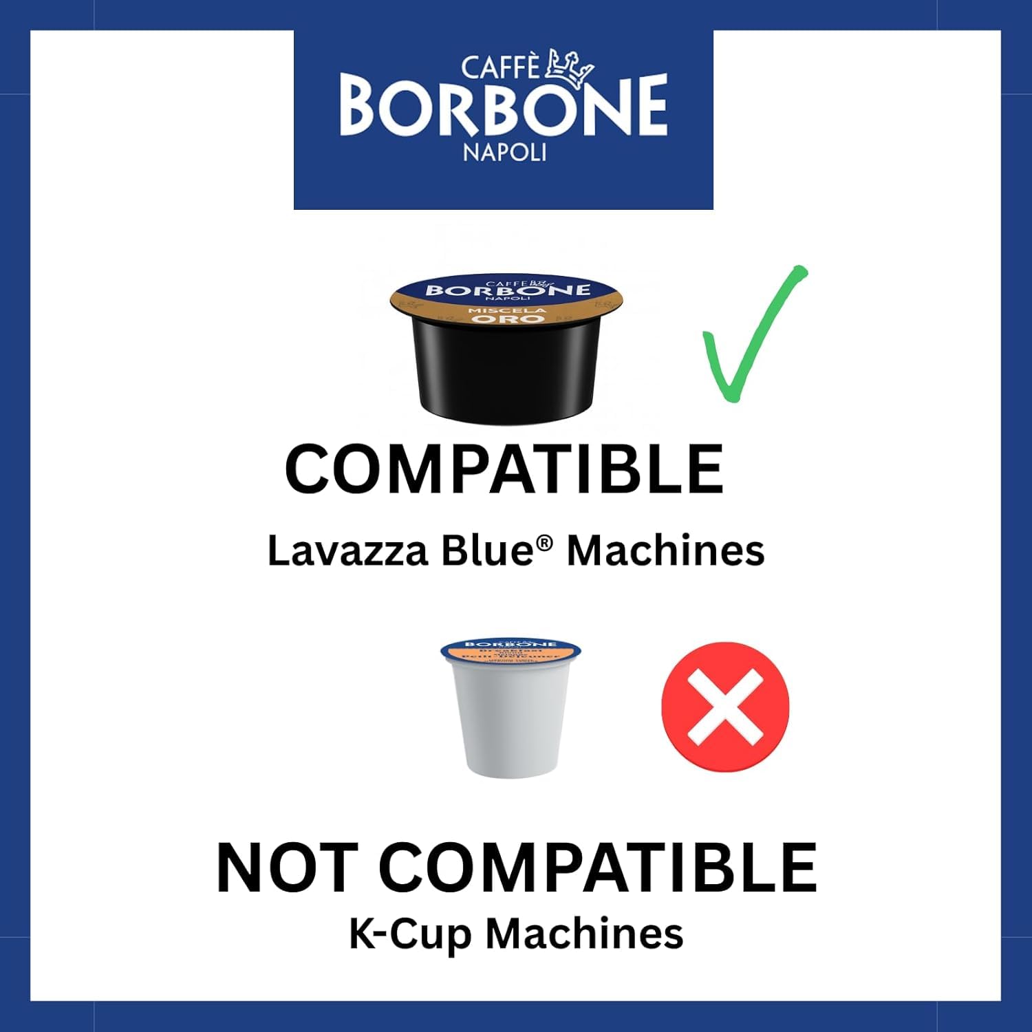 Caffè Borbone Red Blend Medium Roast 100 Capsules Compatible with Lavazza®* Blue®* and Lavazza®* in Black®* Machines