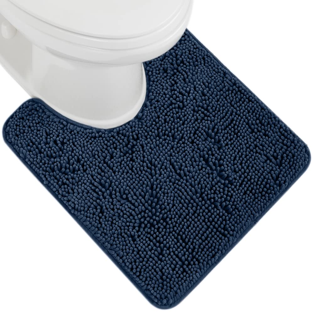 GORILLA GRIP Bath Rug Mat, Thick Soft Absorbent Chenille, Quick Dry Microfiber Mats, Rubber Backing Washable Shower Floor Rugs, US Designed Bathroom Bathmat Home Decor Accessories, 24x17, Grey