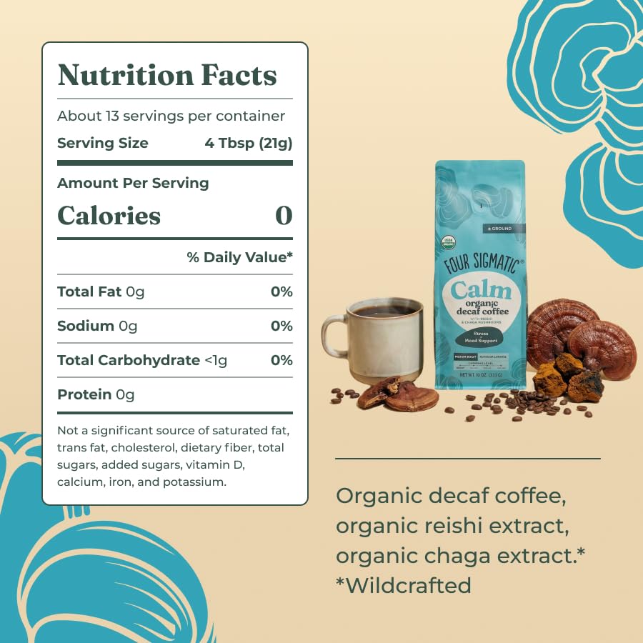 Four Sigmatic Gut Health Organic Ground Coffee | Medium Roast, Immune Boosting Probiotic Mushroom Coffee with Chaga & Turkey Tail for Gut Health & Immune Support | 12oz Bag