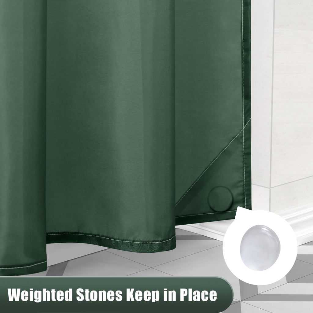 OLANLY Luxury Black and Grey Ombre Shower Curtain Sets with 12 Hooks, Waterproof and Washable Decorative Shower Curtains for Bathroom, 72x72 Inches