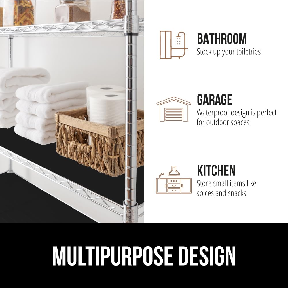 GORILLA GRIP ShelfGuard Wire Shelf Liner Compatible with Amazon Basics Shelving Unit, Set of 4 Waterproof Liners for Organizing Metal Rack Shelves, Kitchen Cabinets, Cupboard, Pantry, 14x36 Clear