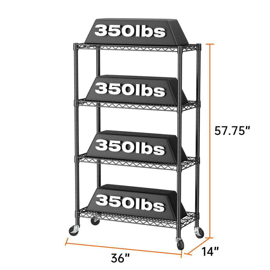 SINGAYE 3 Small Shelves Storage Shelf Wire Shelving Unit Metal Shelf Adjustable Organizers Storage Shelving with Wheels for Bathroom Laundry Room Kitchen Pantry11.5”D x 17.5”W x 30.5”H White