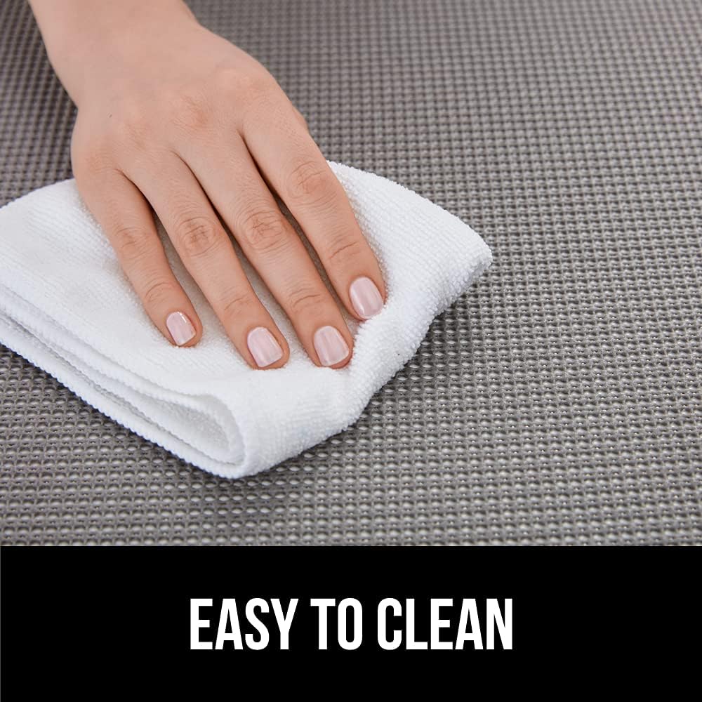 GORILLA GRIP powerGRIP Drawer Shelf and Cabinet Liner, Thick Strong Hold, Non-Adhesive Liners Protect Kitchen Cabinets and Cupboard, Bathroom Drawers, Easy Install, Breathable Mat, 12" x10', Beige