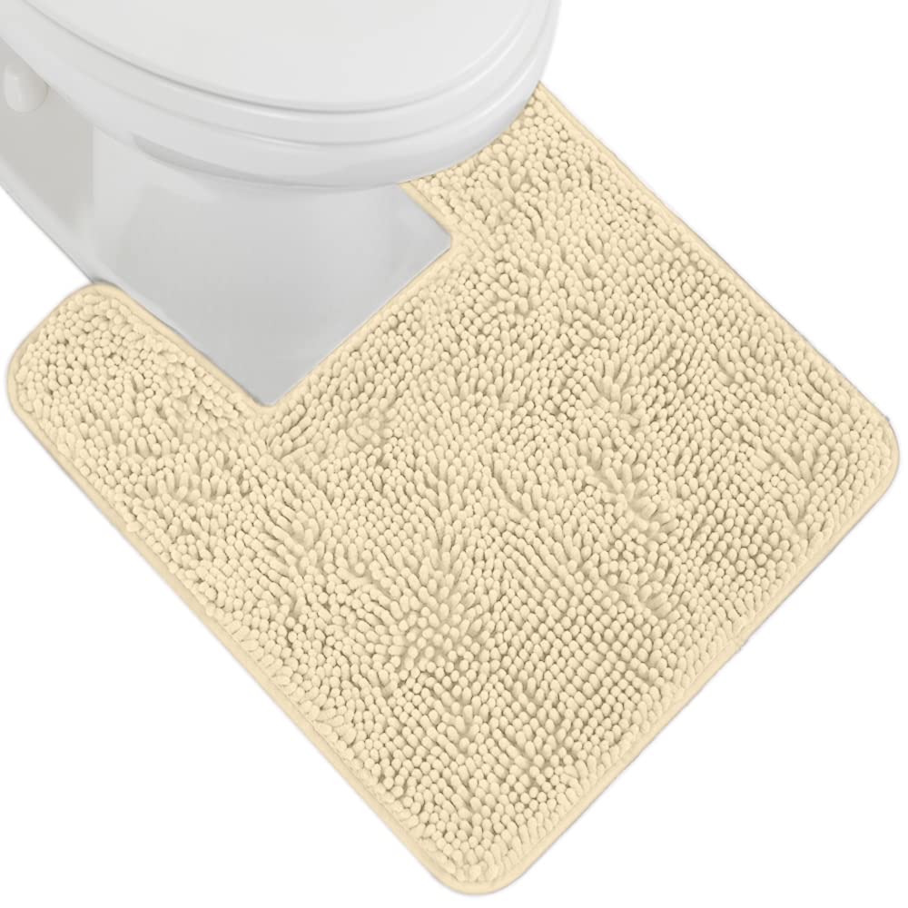 GORILLA GRIP Bath Rug Mat, Thick Soft Absorbent Chenille, Quick Dry Microfiber Mats, Rubber Backing Washable Shower Floor Rugs, US Designed Bathroom Bathmat Home Decor Accessories, 24x17, Grey
