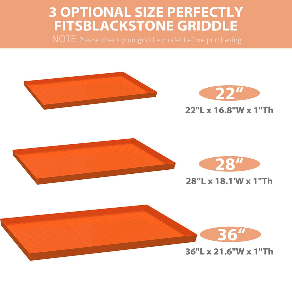 28 Inch Silicone Griddle Cover, Heavy Duty Food Grade Griddle Mat for Blackstone Grill Top, Year-round Protective Cover for Keep Surface Clean, Orange