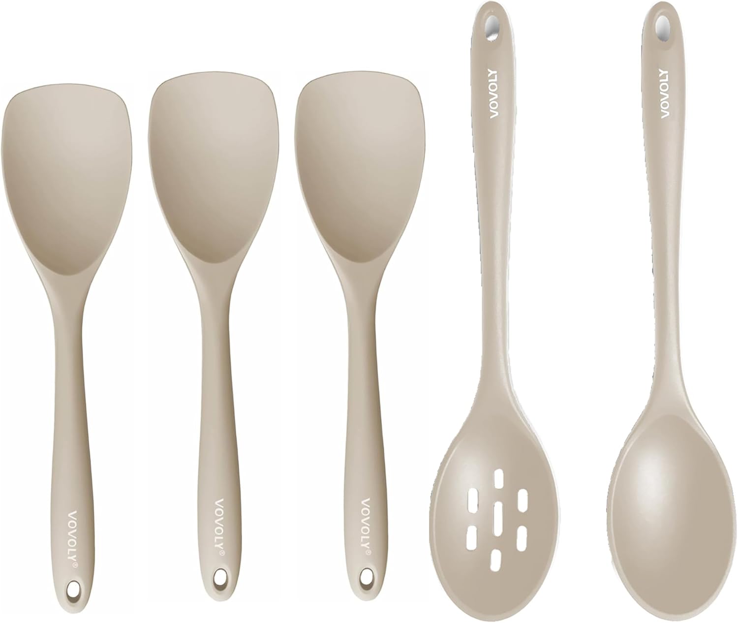 Silicone Spatula Spoon and Large Cooking Spoon Bundle,High Heat Resistant Utensils for Serving, Baking,