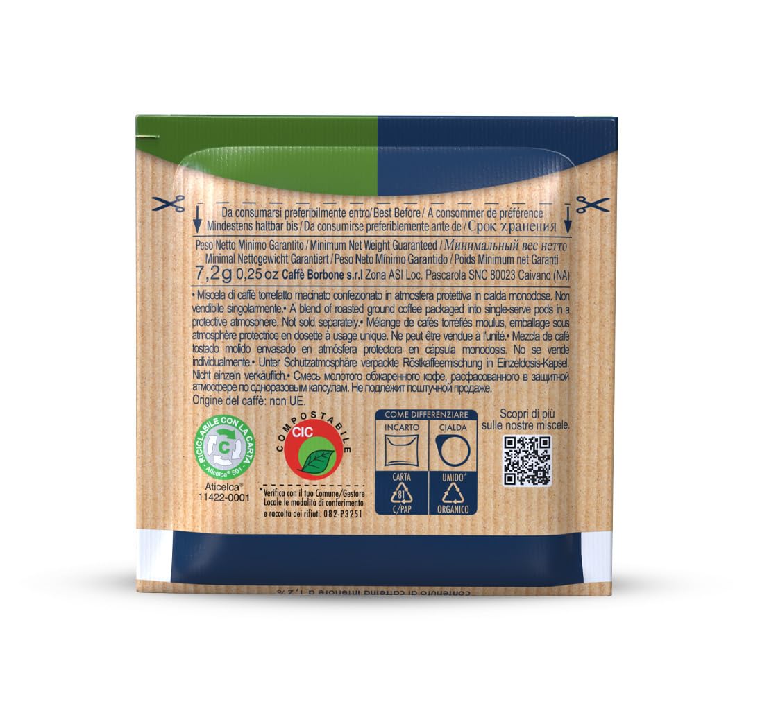 Caffè Borbone Espresso Paper Pods, Blue Blend, Balanced and Full-Bodied, Medium Roast ESE Pods, Authentic Italian Espresso - 150 Count