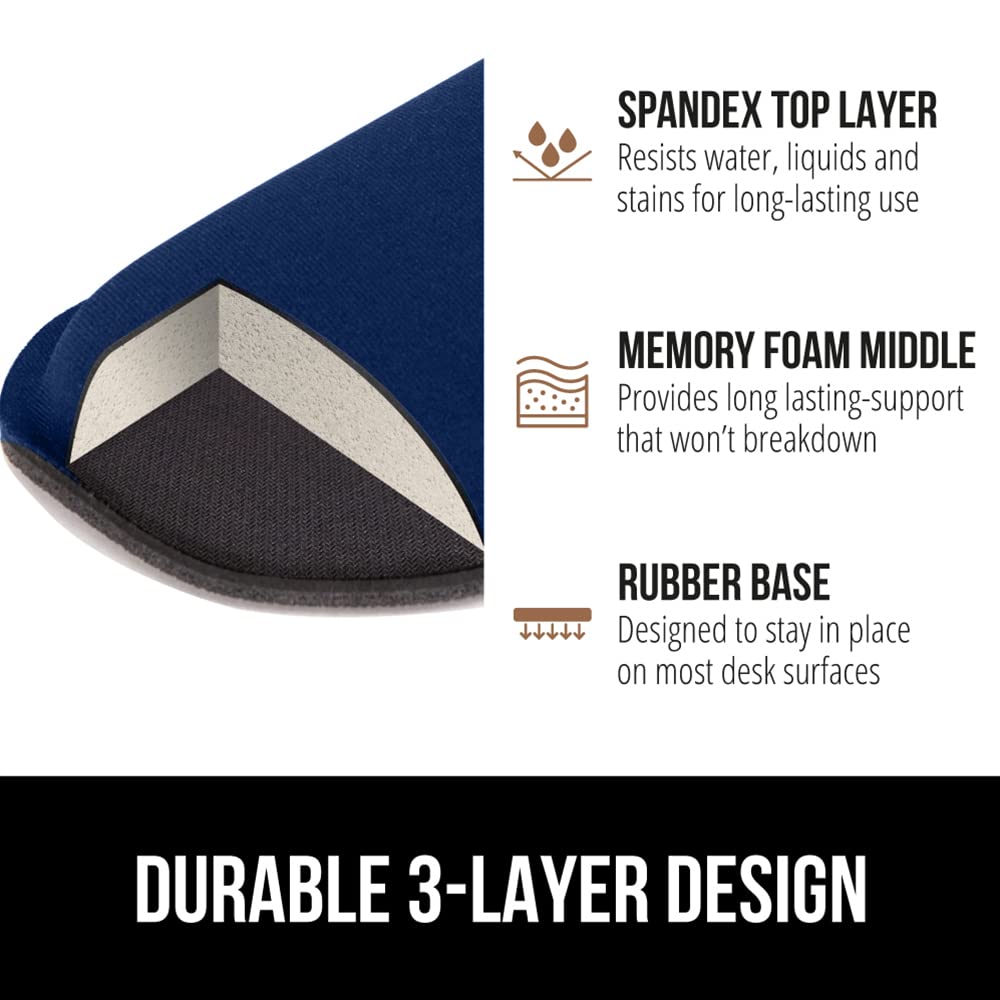 GORILLA GRIP Silky Memory Foam Wrist Rest for Computer Keyboard, Mouse, Ergonomic Design for Typing Pain Relief, Desk Pads Support Hand and Arm, Mousepad Rests, Stain Resistant, 2 Piece Pad, Black